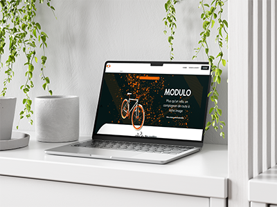Photo d'un ordinateur présentant le site web MODULO